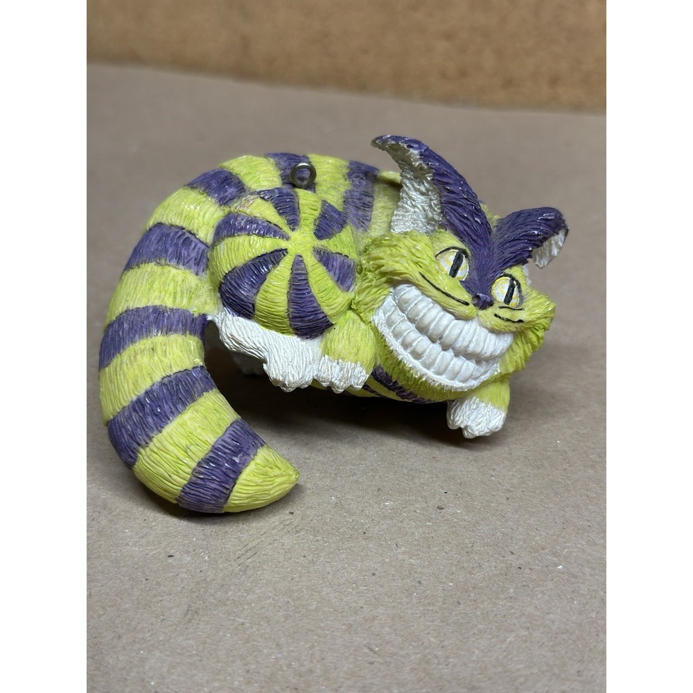 Cheshire Cat Alice in Wonderland Green Purple Striped Figurine
